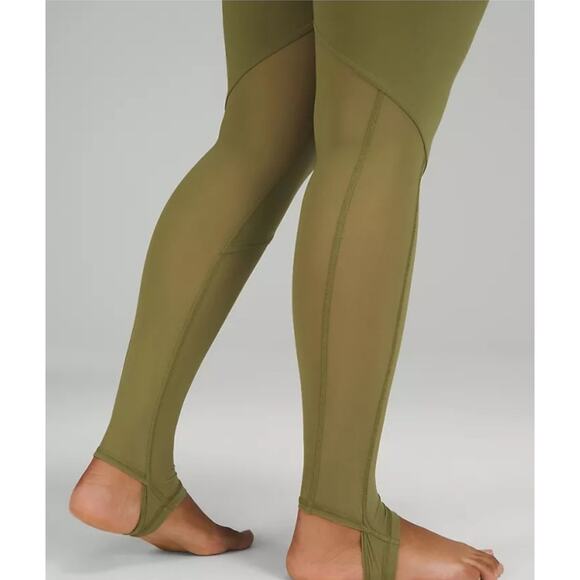 NWT Lululemon Nulu and Crisscross Mesh Stirrup Tight Sz 12 Bronze Green - Picture 3 of 13